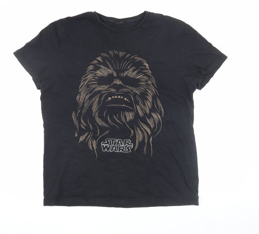 Star Wars Men's Black Chewbacca Graphic T-Shirt - L