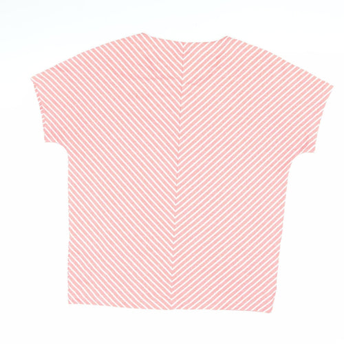 Rohan Women's Pink Striped V-Neck T-Shirt Size 14