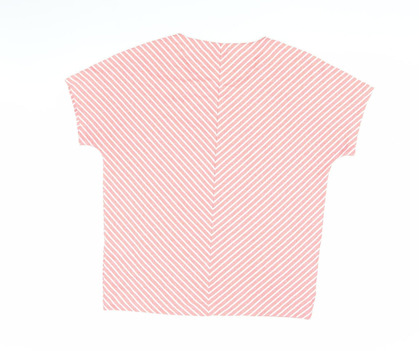 Rohan Women's Pink Striped V-Neck T-Shirt Size 14
