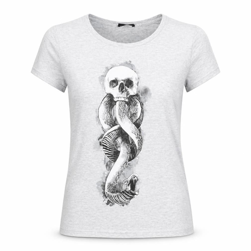 Front view of Harry Potter Grey Graphic T-Shirt, unisex, size S