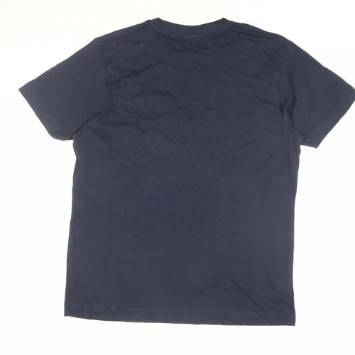 Dephect Men's Blue L Graphic Cotton T-Shirt, Regular Fit