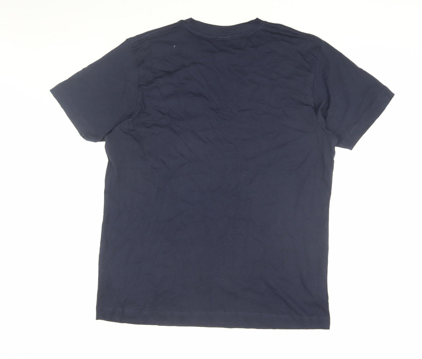 Dephect Men's Blue L Graphic Cotton T-Shirt, Regular Fit