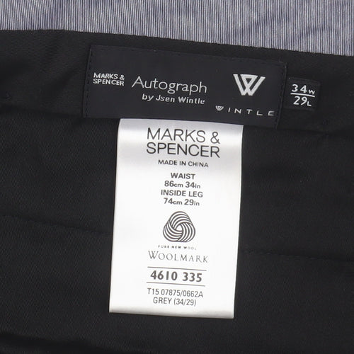 Marks and Spencer Grey Wool Men's Dress Pants Size 34