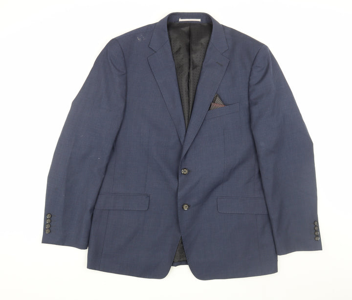 Skopes Men's Blue Wool Blazer, Size 42R, Regular Fit
