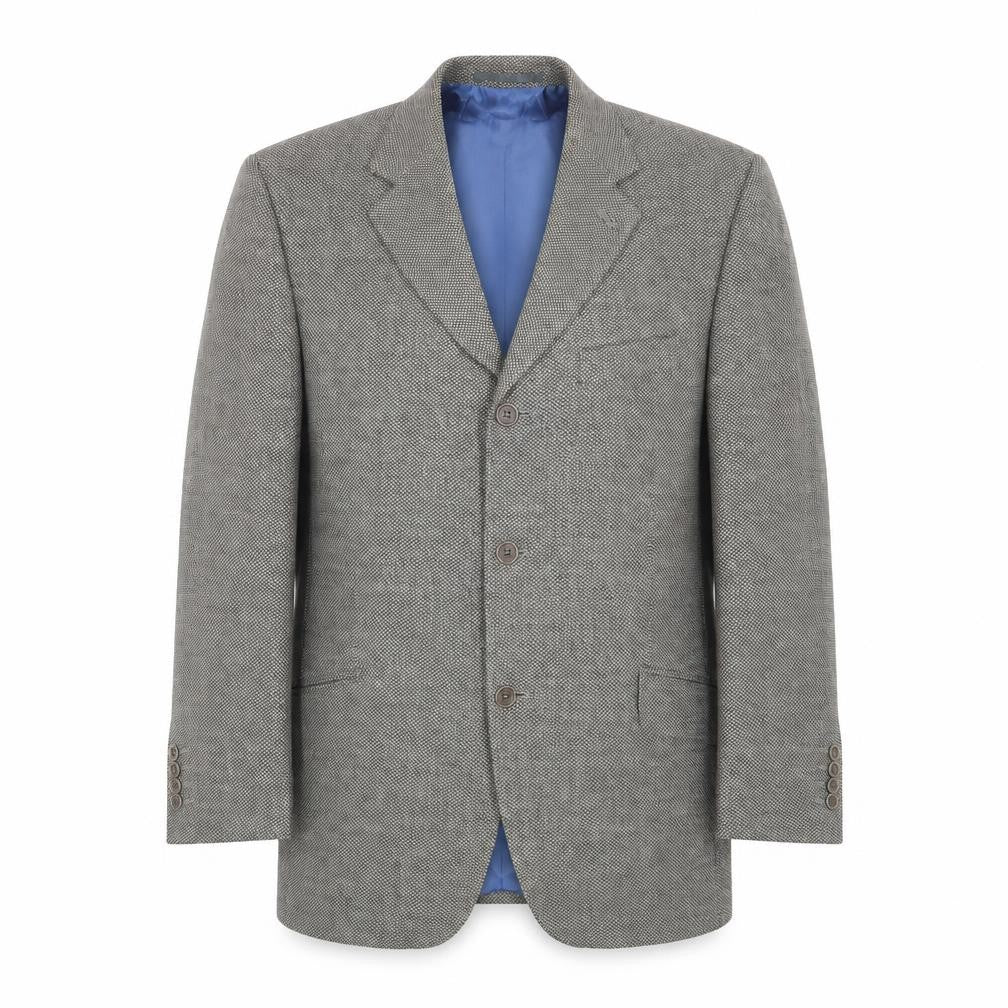 Front view of Daniel Hechter Couture Men's Grey Blazer, Size 42S, Formal Wool