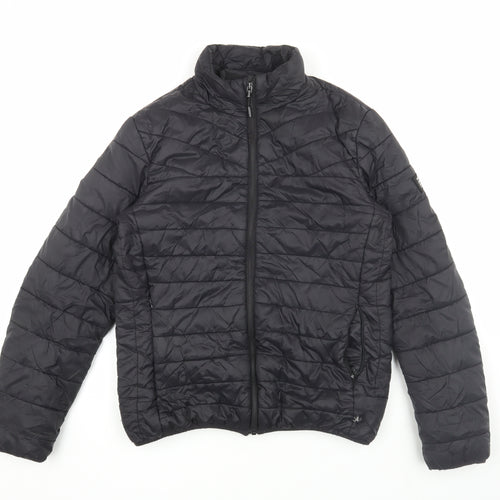 Crosshatch Men's Black Puffer Jacket, Size S, Casual