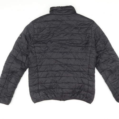 Crosshatch Men's Black Puffer Jacket, Size S, Casual