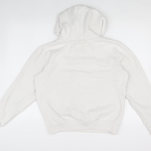 Kappa Unisex White Hoodie M, Cotton Blend, Casual