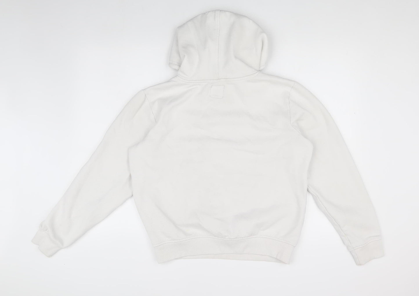 Kappa Unisex White Hoodie M, Cotton Blend, Casual