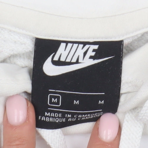 Nike Men's White Pullover Hoodie M Logo