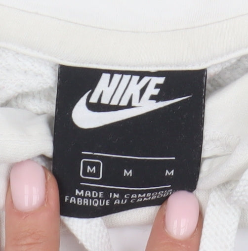 Nike Men's White Pullover Hoodie M Logo