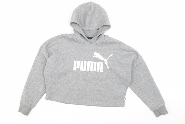 Puma Girls Grey Pullover Hoodie - 11-12 Years, Logo, Casual