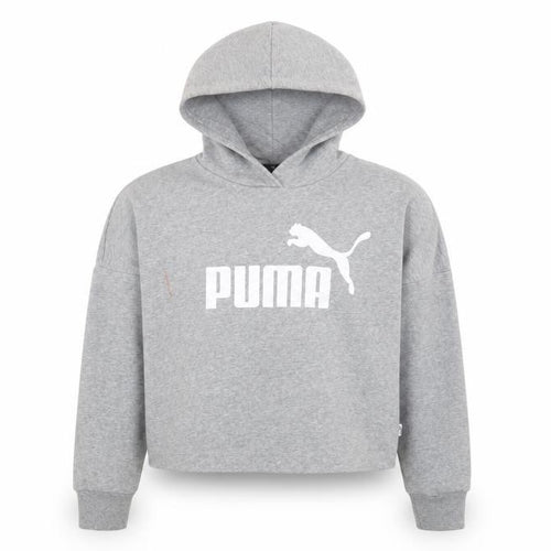 Puma Girls Grey Pullover Hoodie - 11-12 Years, Logo, Casual