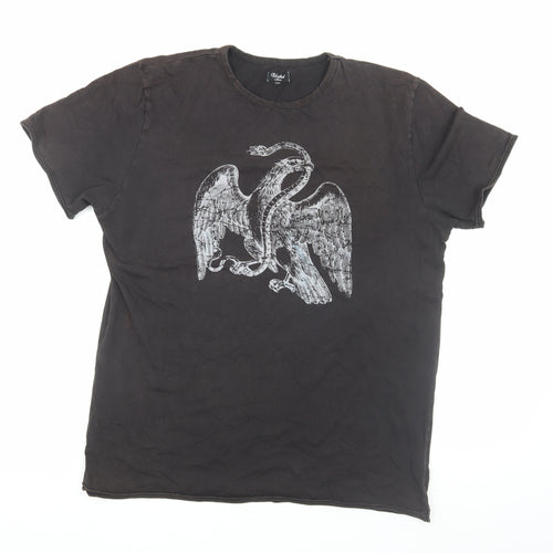 Unified Men's Black Graphic Cotton T-Shirt L