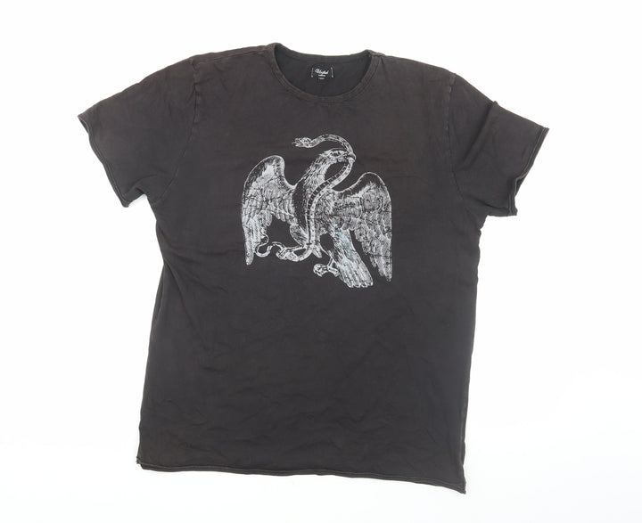 Unified Men's Black Graphic Cotton T-Shirt L