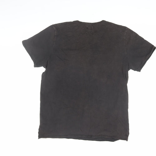 Unified Men's Black Graphic Cotton T-Shirt L