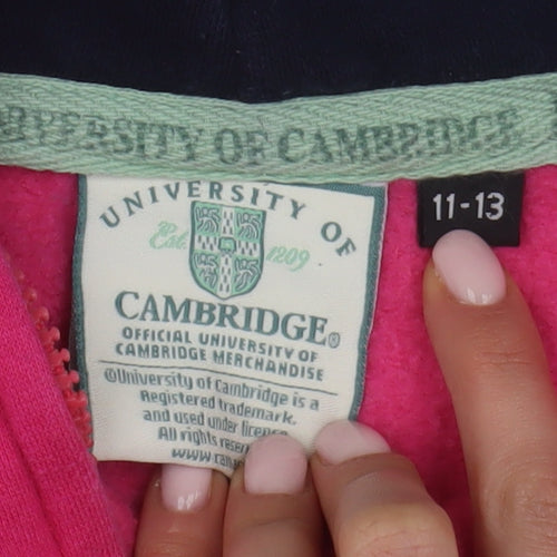 University of Cambridge Girls Pink Full Zip Hoodie 11-12 Years