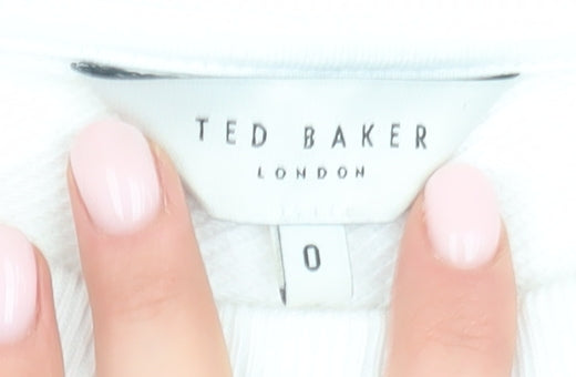 Ted Baker Women's White Pullover Sweatshirt 2XS