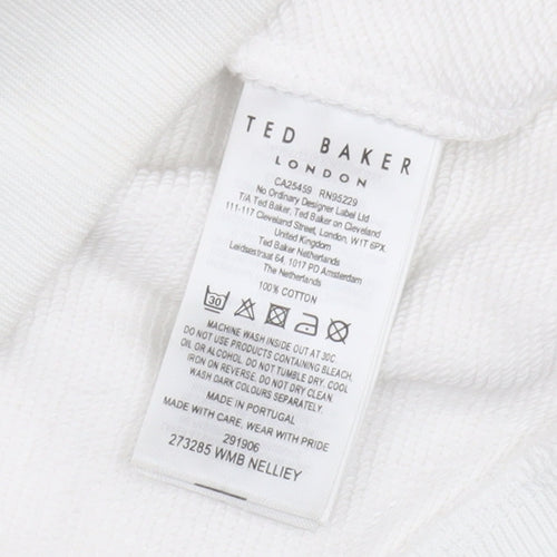 Ted Baker Women's White Pullover Sweatshirt 2XS