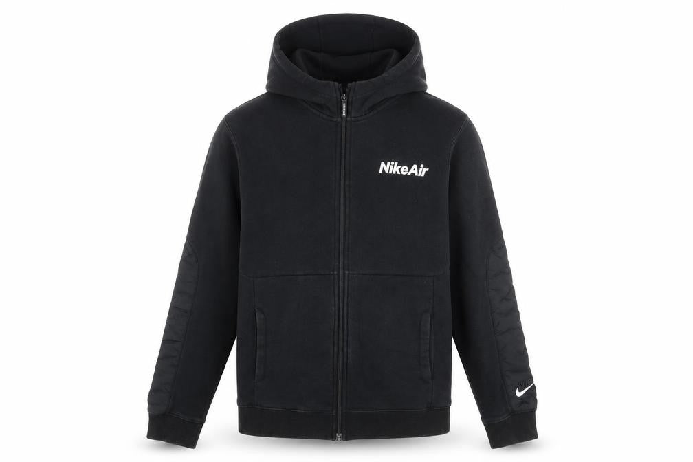 Front view of Nike boys’ black full zip hoodie xl