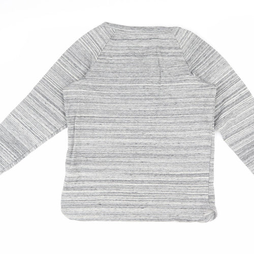 Jack Wills Women's Grey Striped Pullover Sweatshirt, Size 10