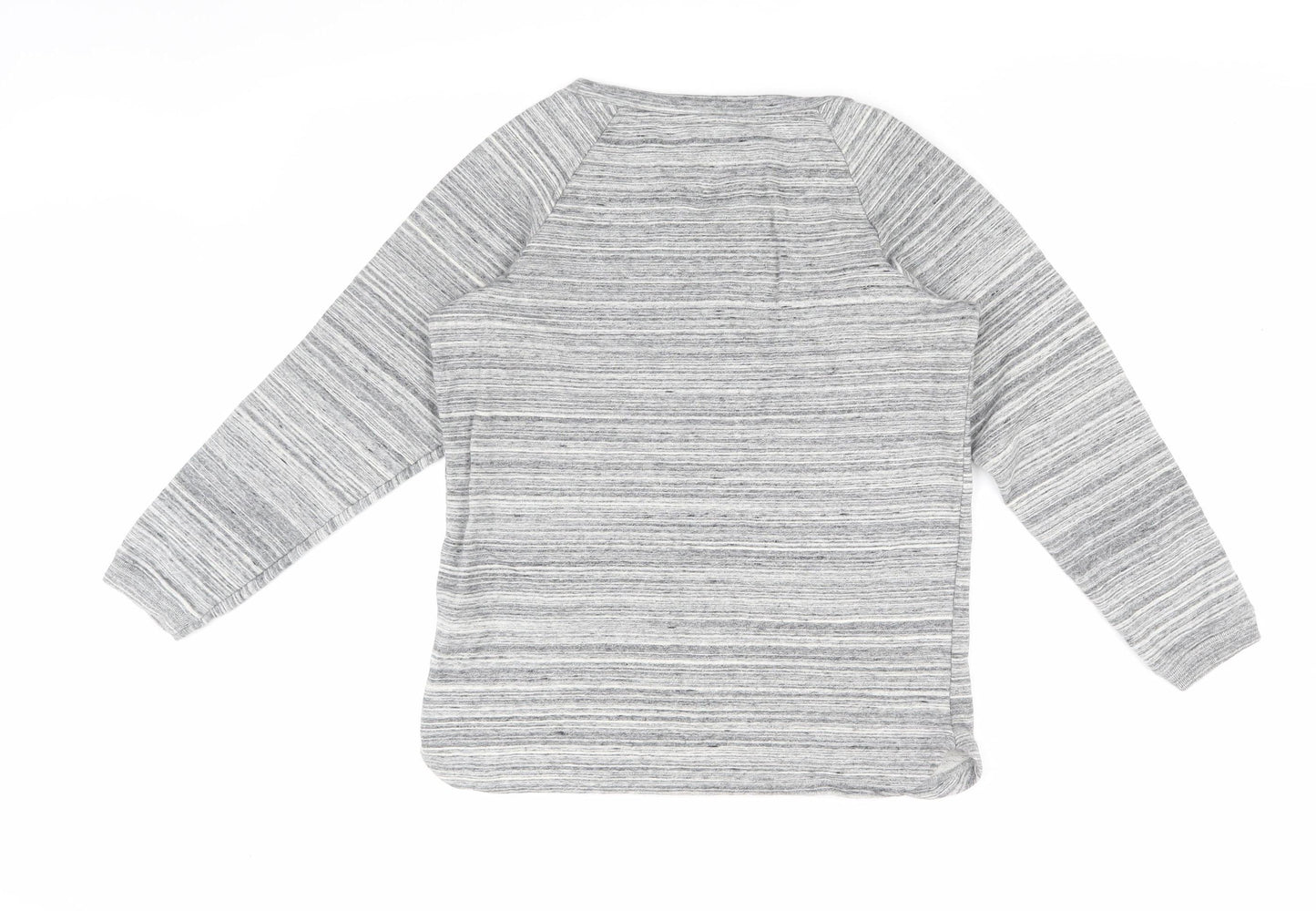 Jack Wills Women's Grey Striped Pullover Sweatshirt, Size 10