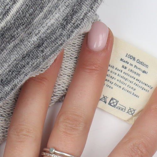 Jack Wills Women's Grey Striped Pullover Sweatshirt, Size 10