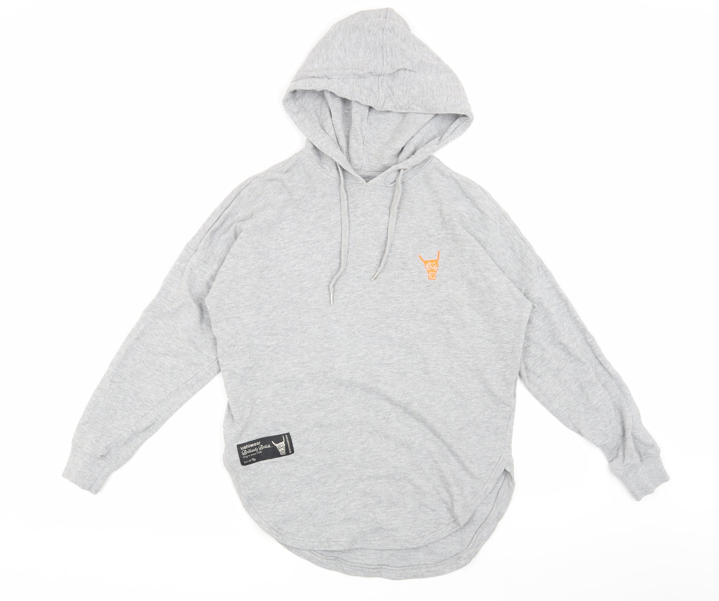 Ushi Men's Grey Pullover Hoodie XS with Logo