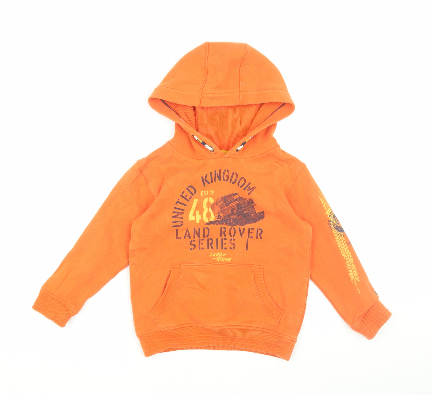 FatFace Boys Orange Pullover Hoodie, 4-5 Years, Graphic Print