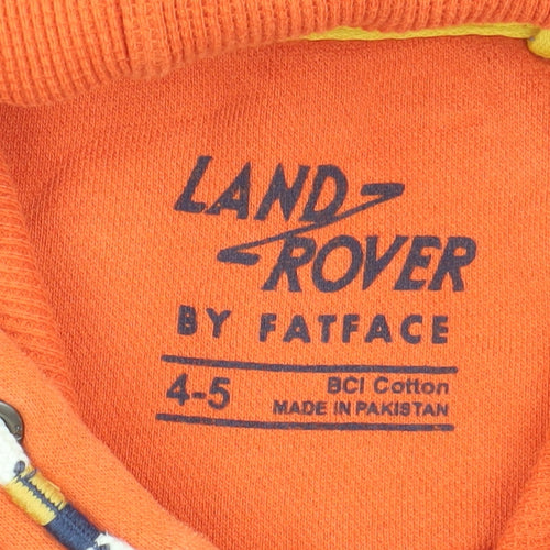 FatFace Boys Orange Pullover Hoodie, 4-5 Years, Graphic Print