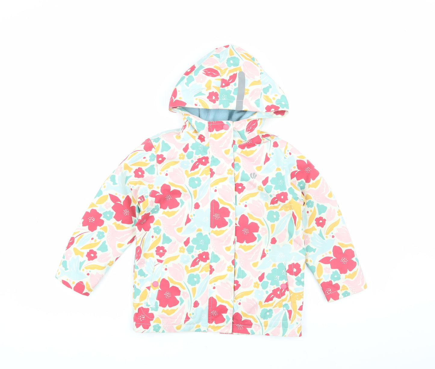 FatFace Girls Floral Rain Coat 4-5 Years Hooded Multicoloured
