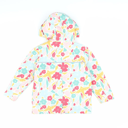 FatFace Girls Floral Rain Coat 4-5 Years Hooded Multicoloured