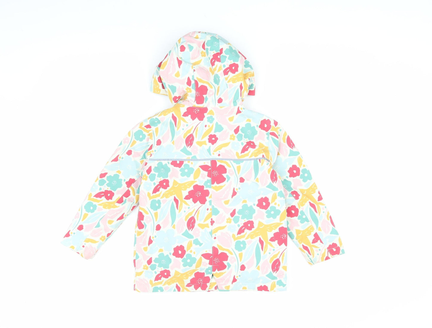 FatFace Girls Floral Rain Coat 4-5 Years Hooded Multicoloured