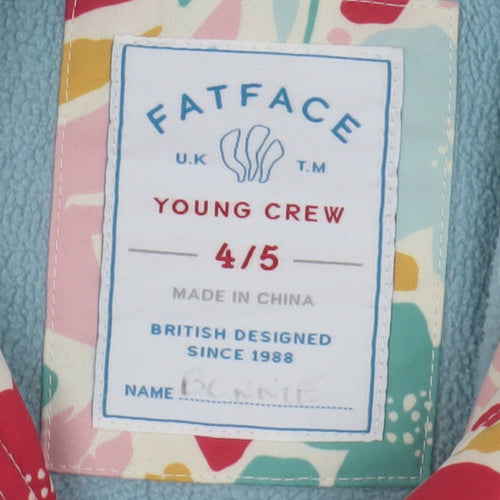 FatFace Girls Floral Rain Coat 4-5 Years Hooded Multicoloured
