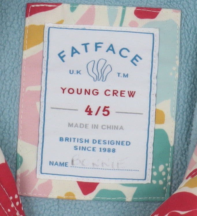 FatFace Girls Floral Rain Coat 4-5 Years Hooded Multicoloured