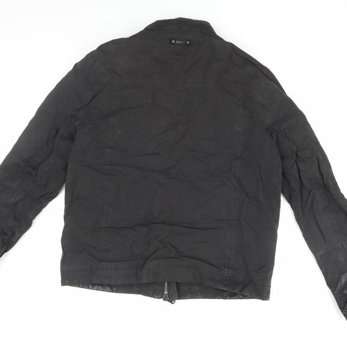 DKNY Men's Black Biker Jacket - Medium, Classic Style