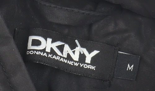 DKNY Men's Black Biker Jacket - Medium, Classic Style