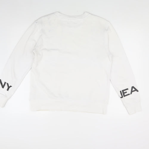 DKNY Jeans White Sweatshirt, Unisex Adult Small