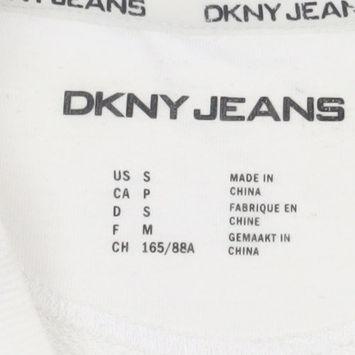 DKNY Jeans White Sweatshirt, Unisex Adult Small