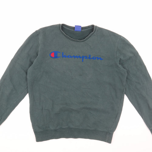 Champion Men's Green Pullover Sweatshirt M Logo