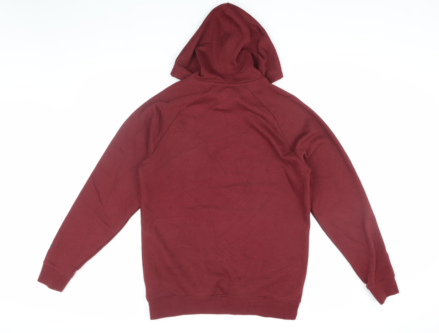 Asics Men's Red Pullover Hoodie M with Logo and Hood