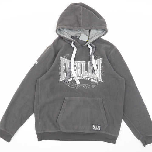 Everlast Men's Grey Hoodie L Pullover Fleece Logo