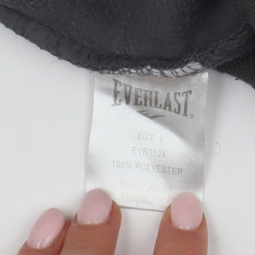 Everlast Men's Grey Hoodie L Pullover Fleece Logo