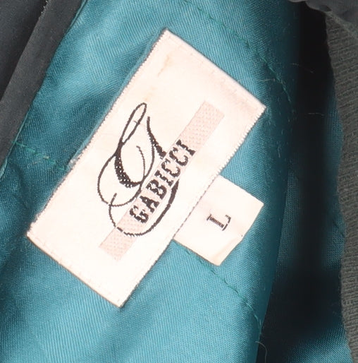 Gabicci Men's Green Silk Bomber Jacket - Lined Size L