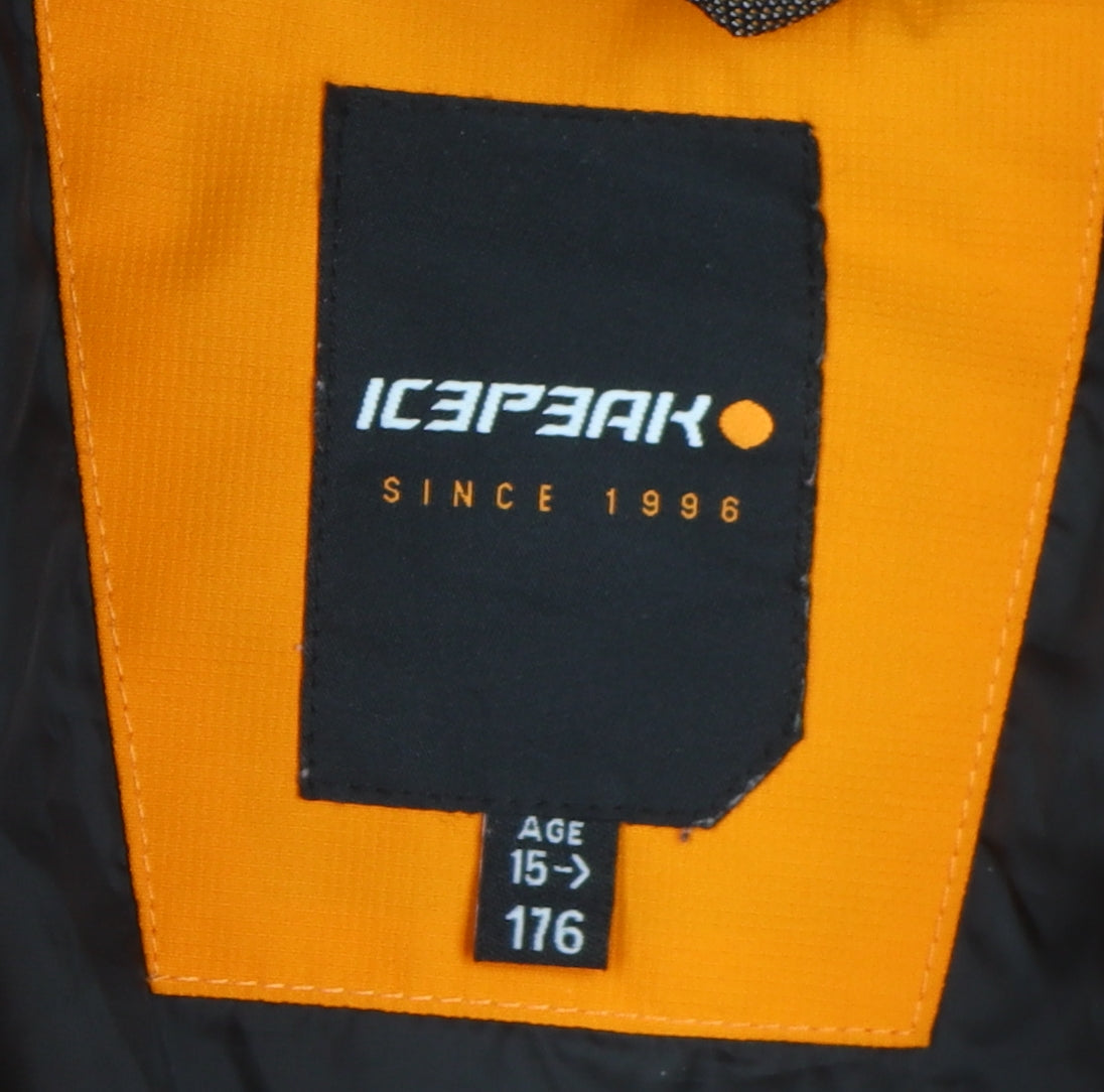 Icepeak Men's Orange Puffer Jacket Size 176, Hooded, Casual