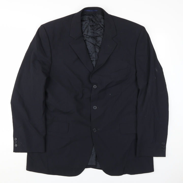 Sovereign Men's Black Blazer 44 Regular Wool Blend