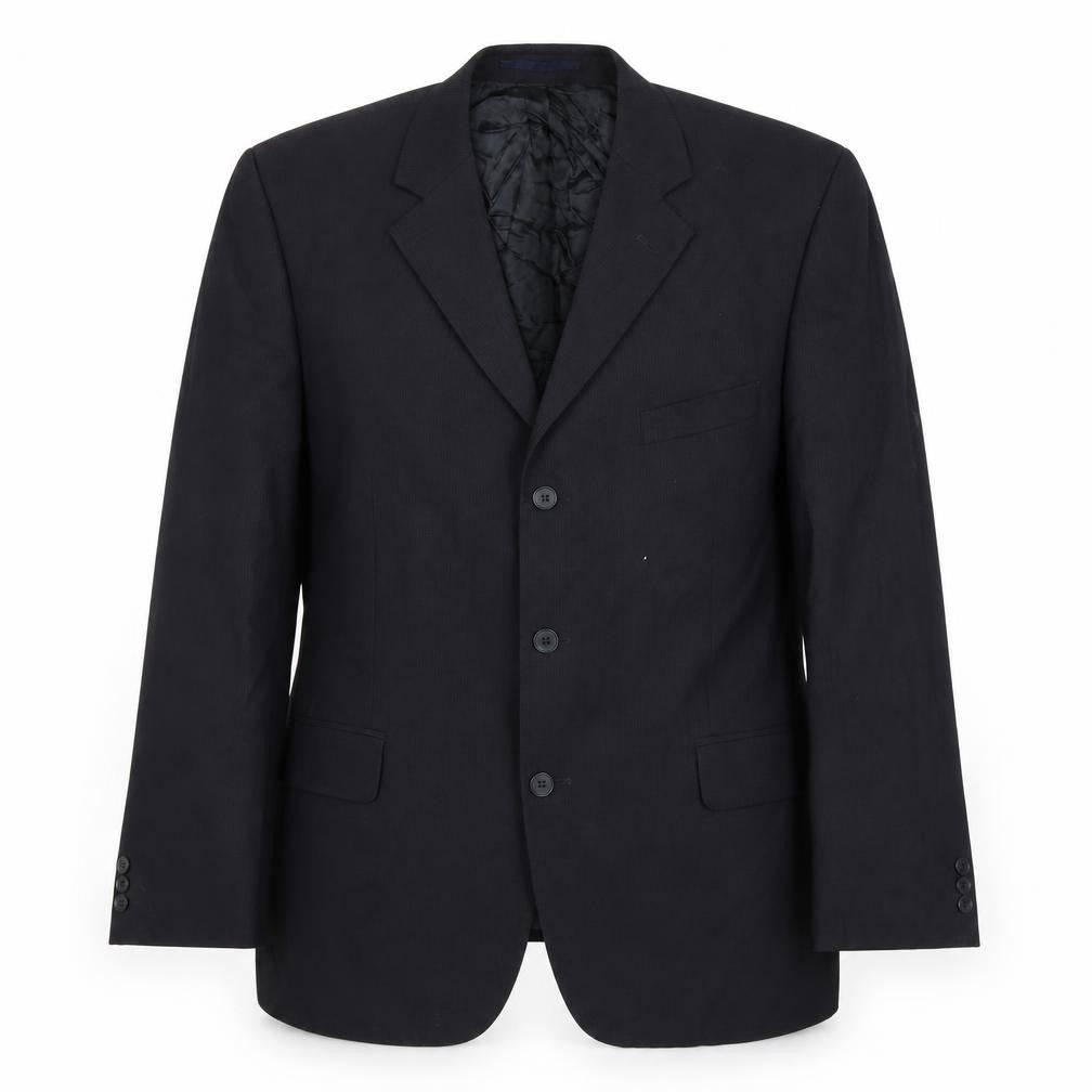 Front view of Sovereign Men's Black Blazer 44 Regular Wool Blend