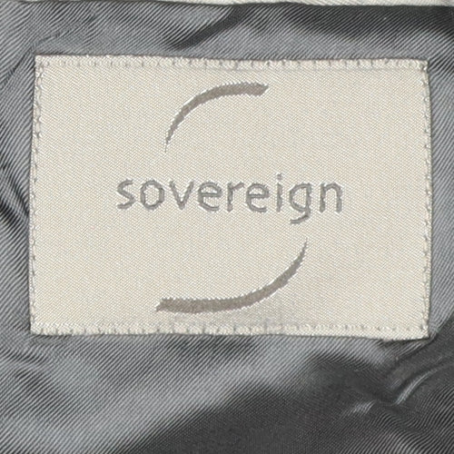 Sovereign Men's Black Blazer 44 Regular Wool Blend