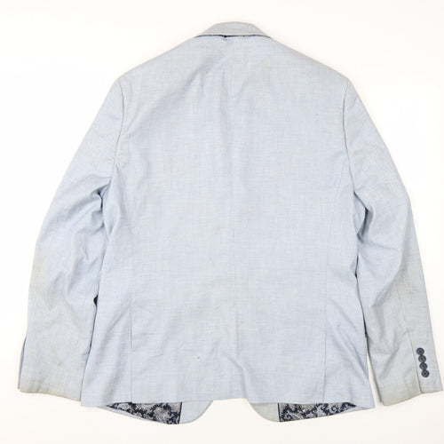 Villain Men's Blue Slim Fit Blazer, Size 44R