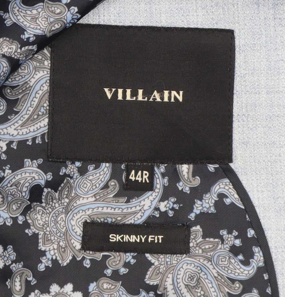 Villain Men's Blue Slim Fit Blazer, Size 44R